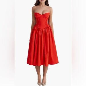 House of CB flame red corset dress 🔥